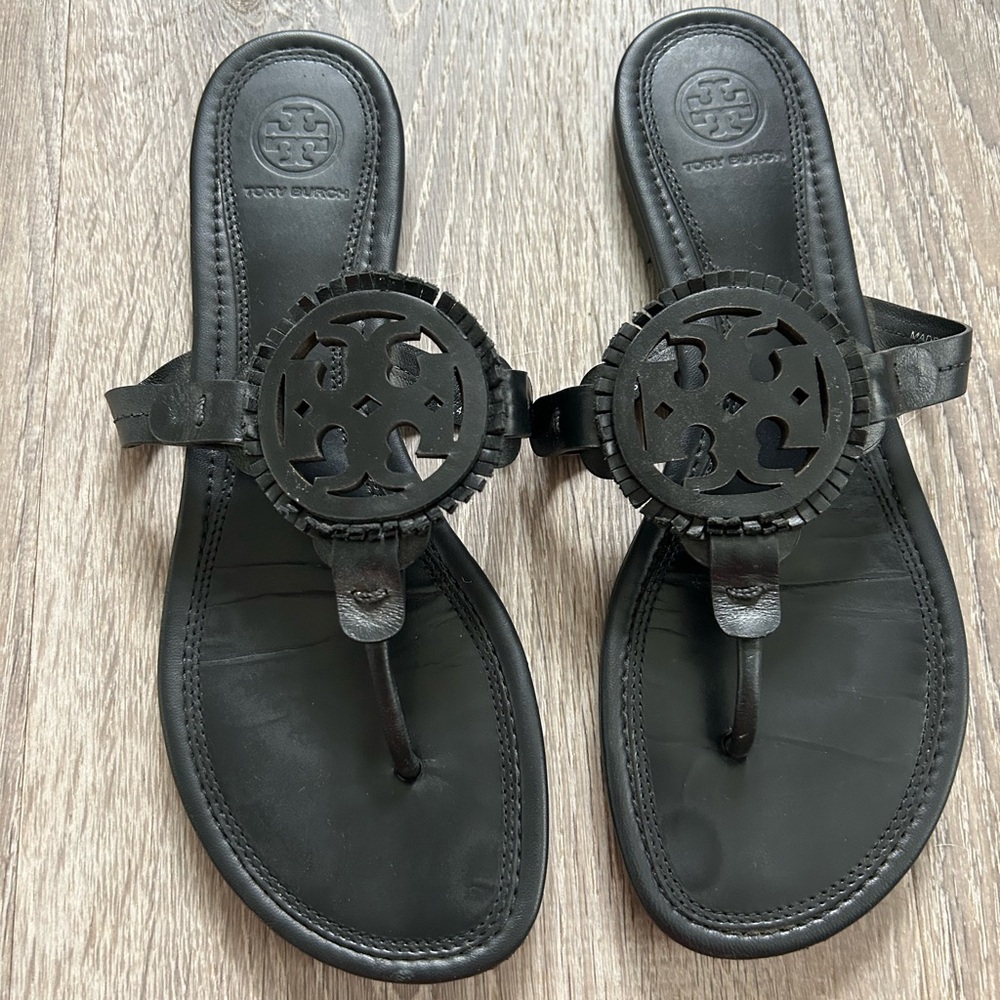 Tory Burch Miller Black Leather Sandals